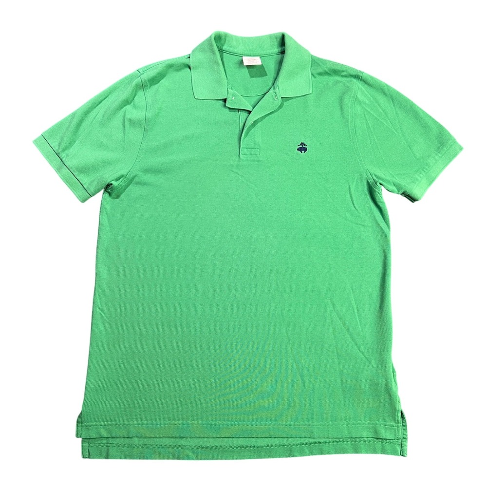 Brooks Brothers Men's Medium Green Performance Polo Shirt Original Fit Cotton